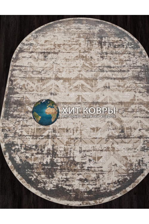 Турецкий ковер Siesta 035 Серый овал